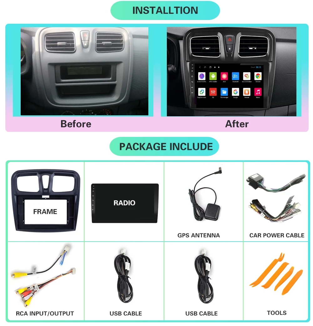 Автомагнитола 2 Din 4G Android 10 мультимедийный видеоплеер для Renault Logan Sandero 2014 2019