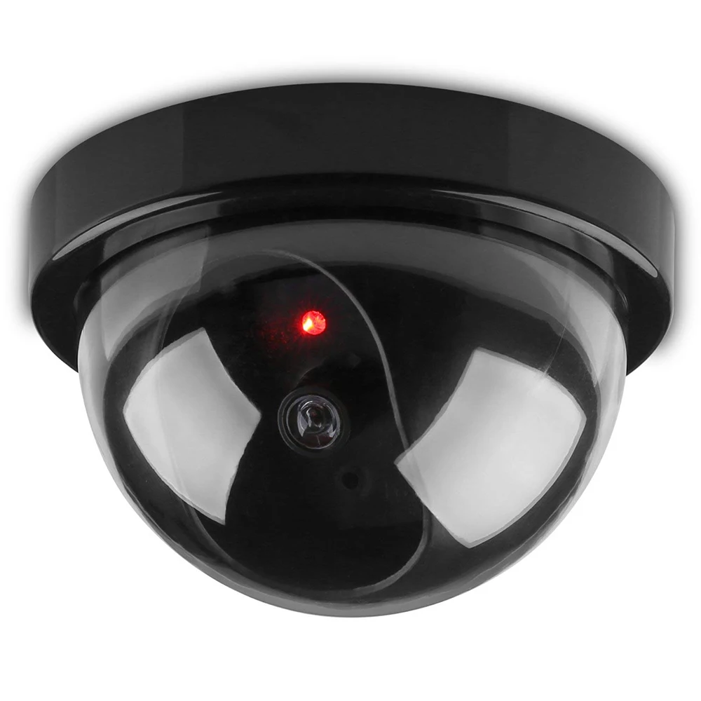 HONTUSEC Dummy Camera Fake Dome CCTV Security Indoor With Flashing Red LED Light Surveillance |