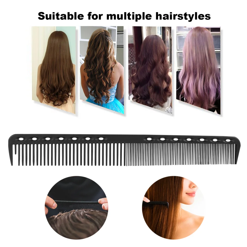 

12pcs Carbon Fiber Combs Hair Cutting Comb Hair Shearing Comb Haircut Supplies Accessories for Men (Black)