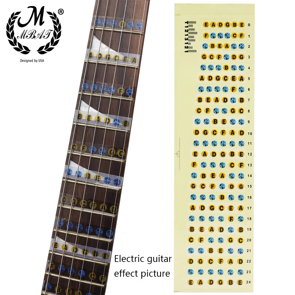 m mbat gitarre griffbrett notizen karte etiketten aufkleber griffbrett fret decals für 6 string akustische elektrische gitarre lernen free global