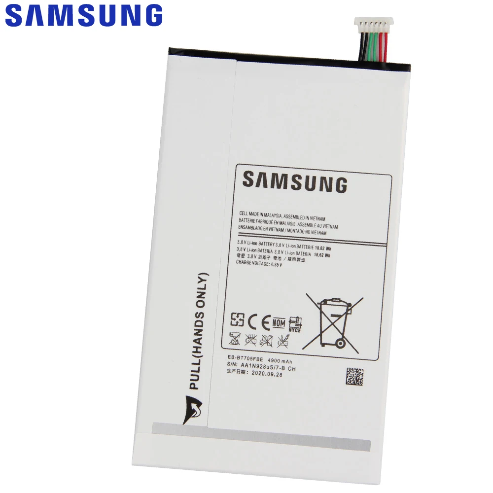 Оригинальная запасная батарея Samsung EB-BT705FBE EB-BT705FBC для Galaxy Tab S 8 4 T705 T700 Подлинная