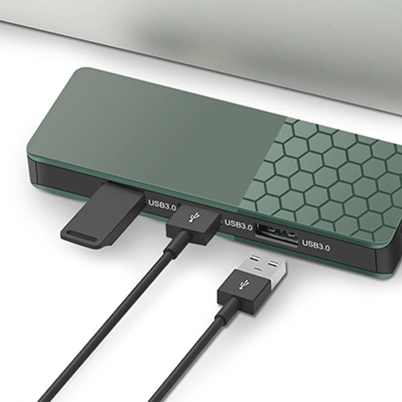 

USB C Hub,USB C to Ethernet Adapter 6 in 1 with Ultrahigh Speed Ethernet,3 USB 3.0,SD TF Card Reader