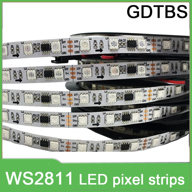 

5M WS2811 RGB Led Strip Light 5050 SMD Addressable 18 30 48 60LEDs External 1 IC Control 3 Leds Bright Normal Led Lights DC12V