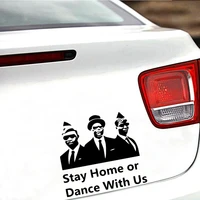 funny car sticker stay home or dance with us the coffin dance decal for window car body decal motorcycle decorations
