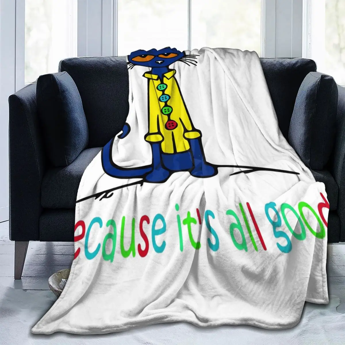 

Цветное одеяло Pete The Cat s для домашнего декора, ультрамягкое покрывало из микрофибры, Великолепные Подарки