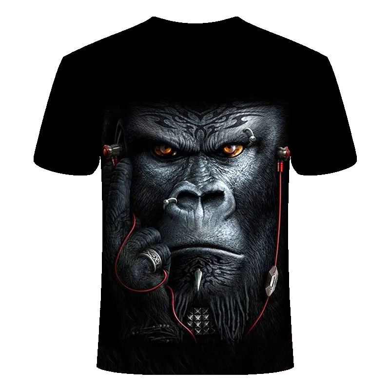 

2021 New Summer T shirt Men Streetwear Round Neck Short Sleeve Tees Tops Funny Animal Male Clothes Casual 3D Print men clothing