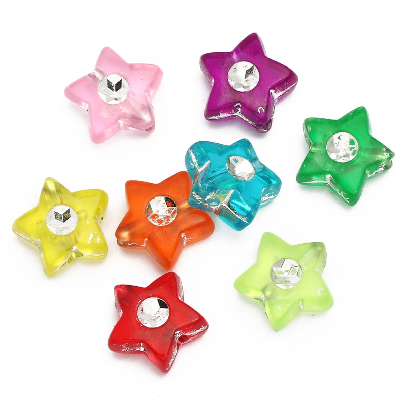 

Акриловые бусины-шармы в форме звезды, 9 мм, 100 шт.