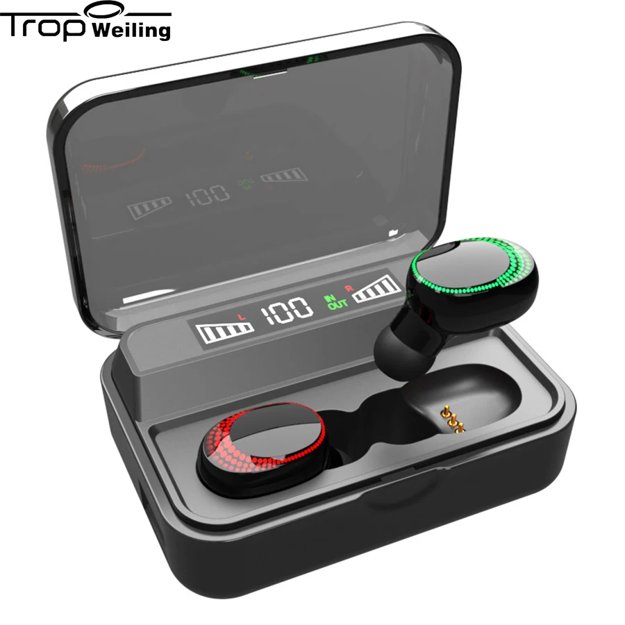 TWS 5 0 Bluetooth наушники беспроводные отпечаток пальца сенсорная спортивная