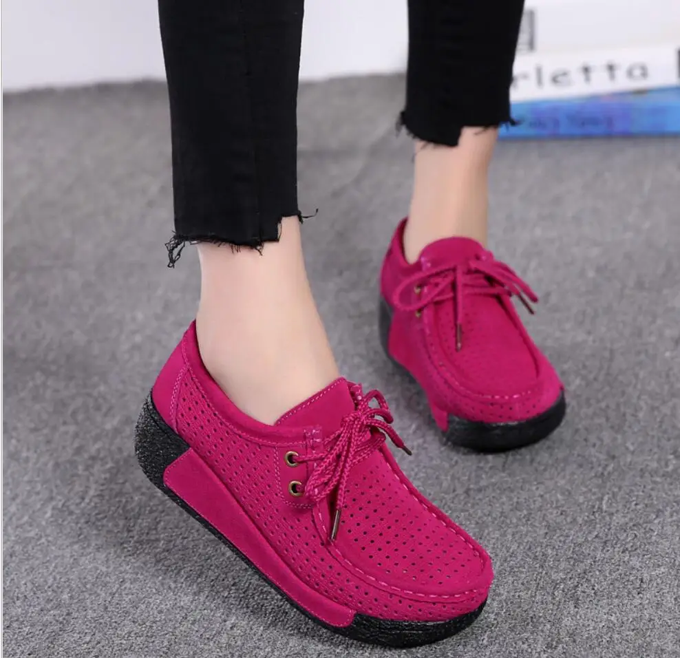 2020 женская обувь на плоской подошве Обувь платформе Замшевые женские мокасины