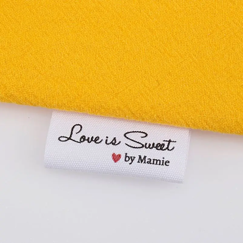 

Sewing Labels, Personalized Brand, Custom Logo, Cotton Tags, Business Name, Printing, With Love, Clothing, 35mm x 50mm (MD5219)