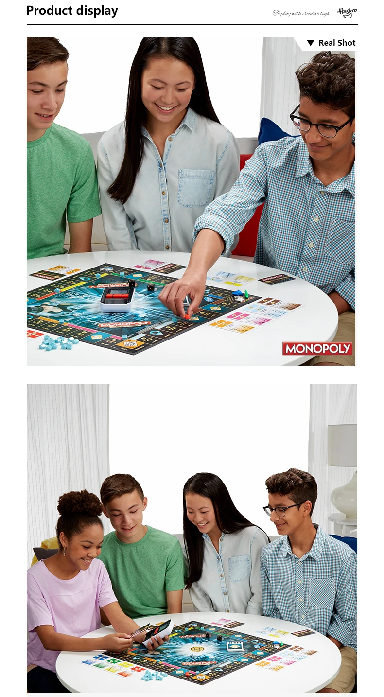 Hasbro электронная Монополия игра взрослые Семейные игры вместе Популярные веера E-Banking обновление китайская версия