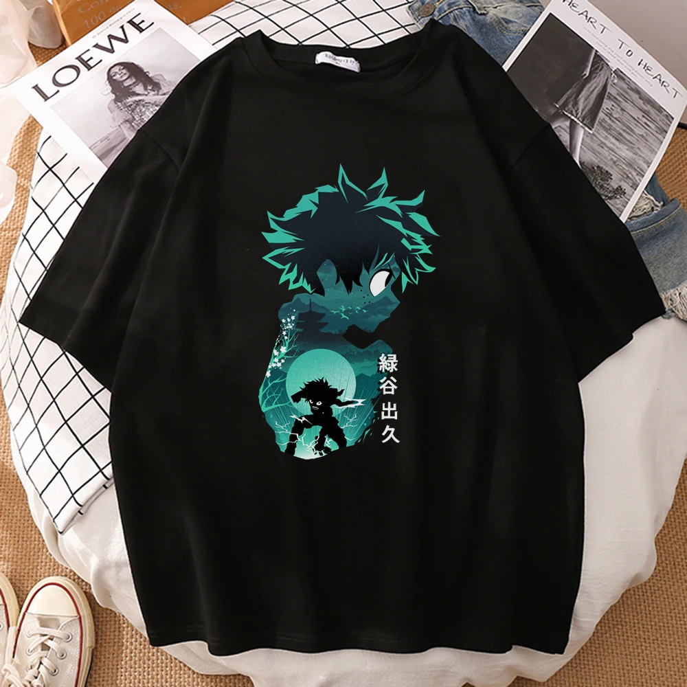 Мой герой крутые Топы Deku Футболка мужская летняя футболка с коротким рукавом