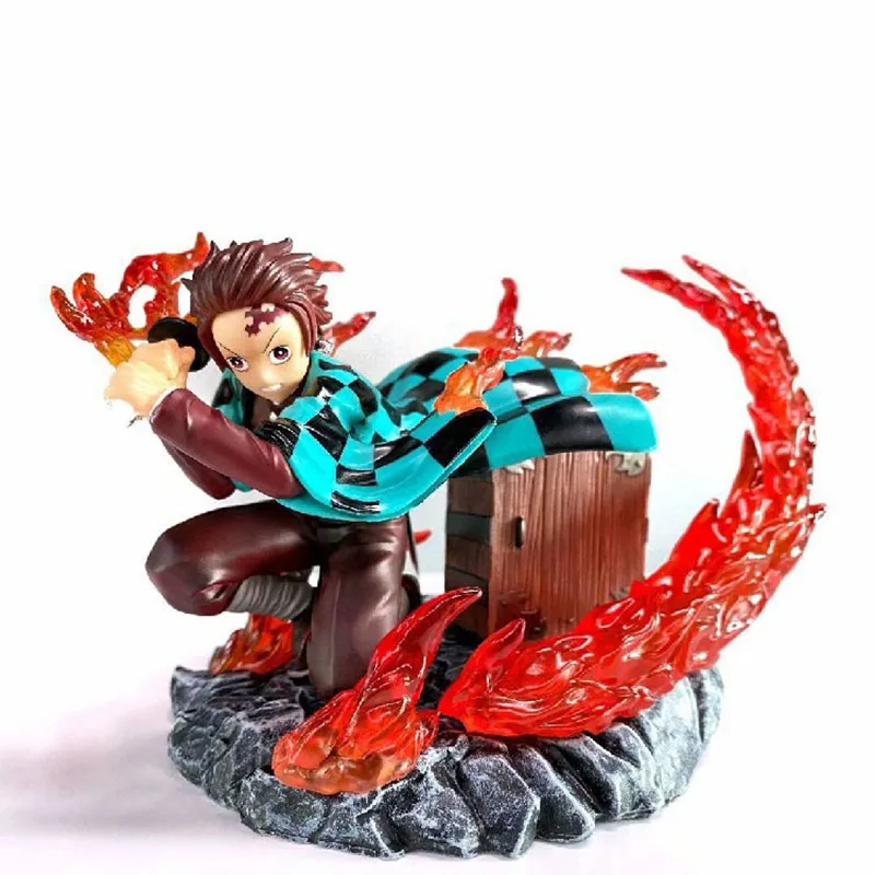 

24CM PVC Kamado Tanjirou Action Figure Kimetsu No Yaiba Figure Agatsuma Zenitsu Nezuko Battle Scene Model Toys gifts For Friend