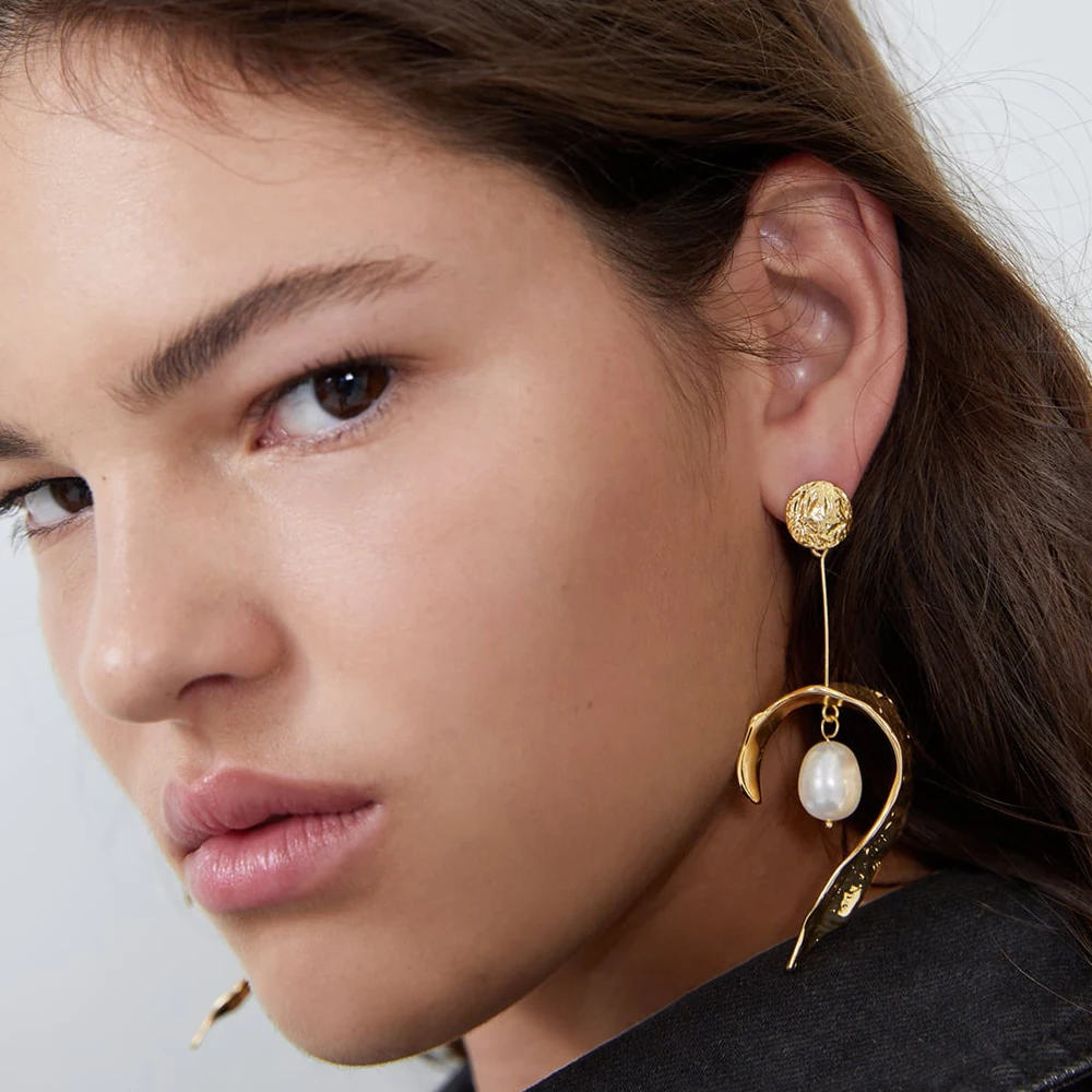 Женские Геометрические серьги YMYW ZA сережки капельки золотого цвета из