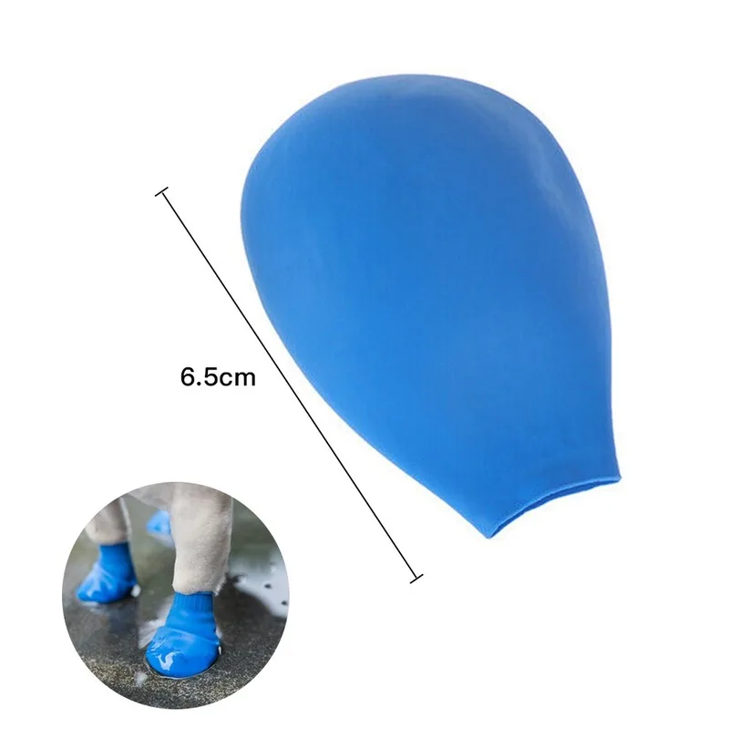 

4Pcs Protable Pet Dog Rain ShoesDog Booties Rubber Portable Anti Slip Waterproof Dog Cat Rain Shoes S/M/L Size for Outdoor