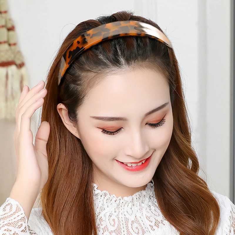 Ободок для волос Ацетатный Женский широкая повязка на голову с черепаховым