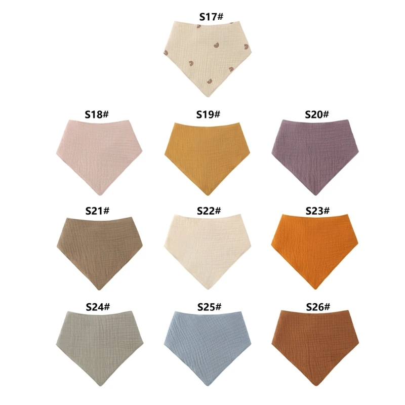 

Baby Infant Cotton Bib Newborn Solid Color Triangle Scarf Feeding Saliva Towel Bandana Burp Cloth Boys Girls Shower Gift