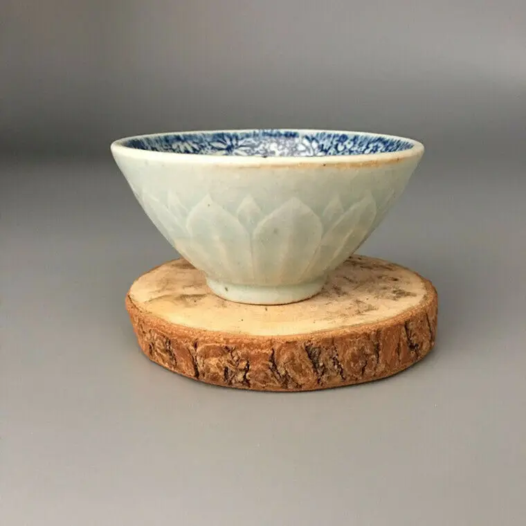 Сине-белый фарфор в китайском стиле цветок форме лотоса чайная чашка 3 1 дюйма