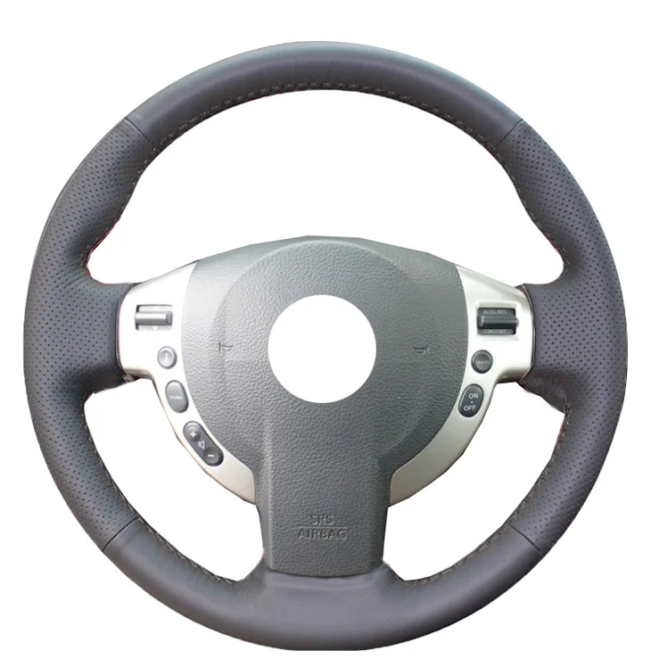 Чехол рулевого колеса автомобиля KUNBABY из натуральной кожи черного и красного