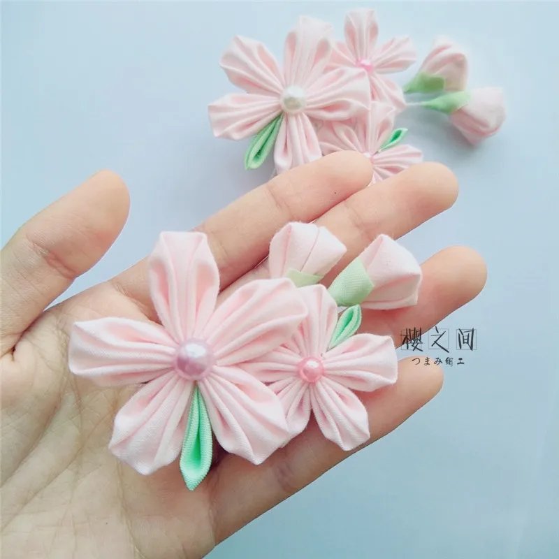 Розовая заколка Сакура для волос tsuami zaiku кимоно Geisha Hanfu Цветочные Заколки