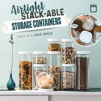 3 different capacity airtight stack able storage containers kitchen storage box transparent food canister keep fresh container