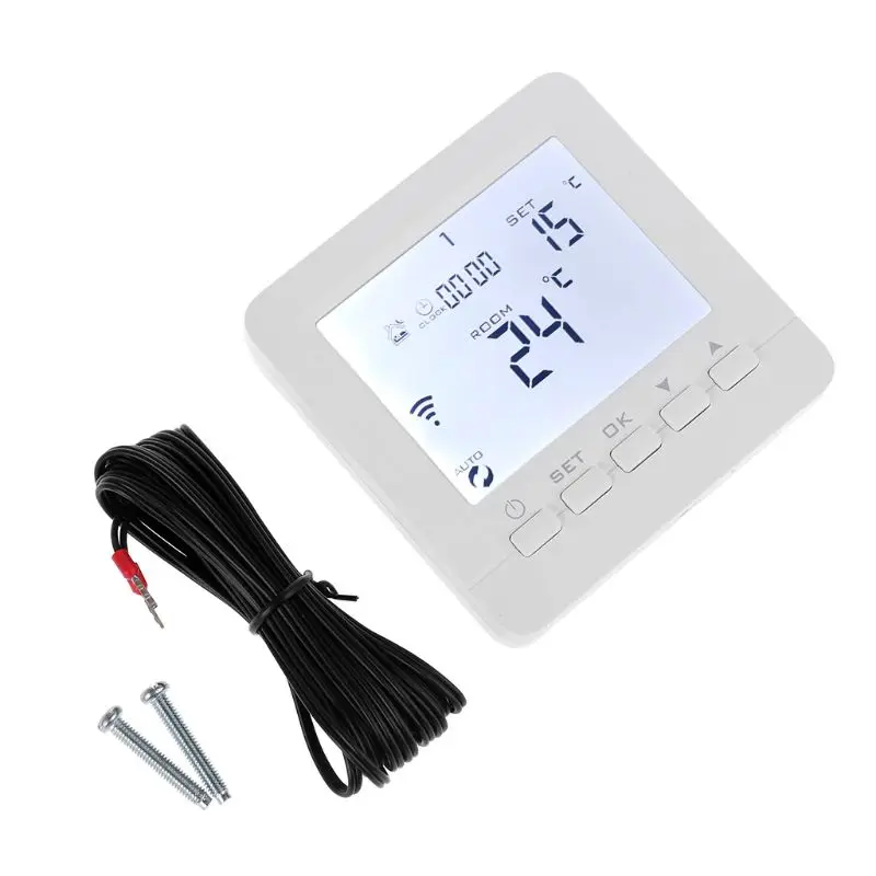 

WiFi Smart Electric Heating Thermostat Room Temperature Controller 16A 90-240VAC for Alexa Echo Google Home IFTTT C7AC