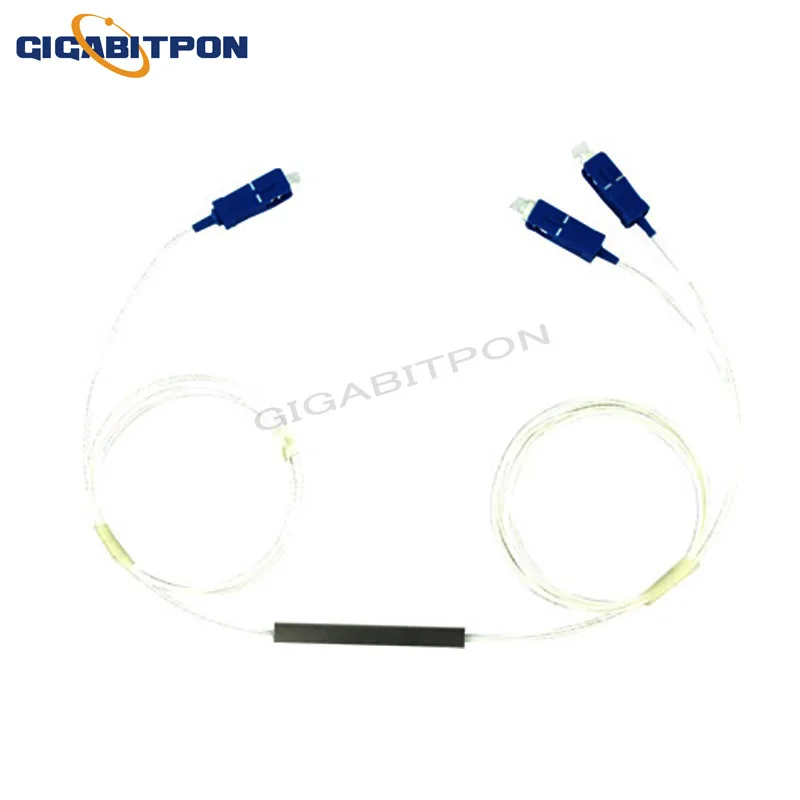 1*2-PLC splitter with 0.9 sleeve micro module 0.9mm 1.5m long steel pipe splitter on both sides with SC connector