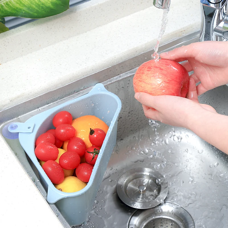 

NEW 2020 Suction Cup Triangular Sink Strainer Drain shelf Vegetable/Fruit/Sponge/tool kitchen triangular sink filter sink sieve