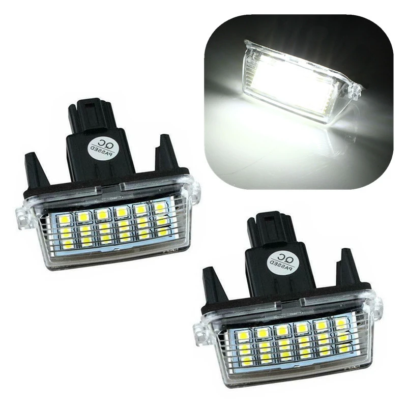 2Pcs 18 LED Car Number License Plate Light Lamp White For Toyota Yaris Vitz Camry Hybrid Corolla Avensis SAI Noah Prius C Verso |