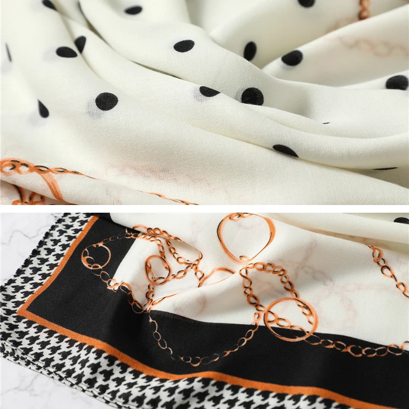 

Luxury Cotton Scarf Women Dot Chain Solid Long Bandana Lady Muslim Headscarves Shawl Hijab Pashmina Warm Winter Foulard Wrap