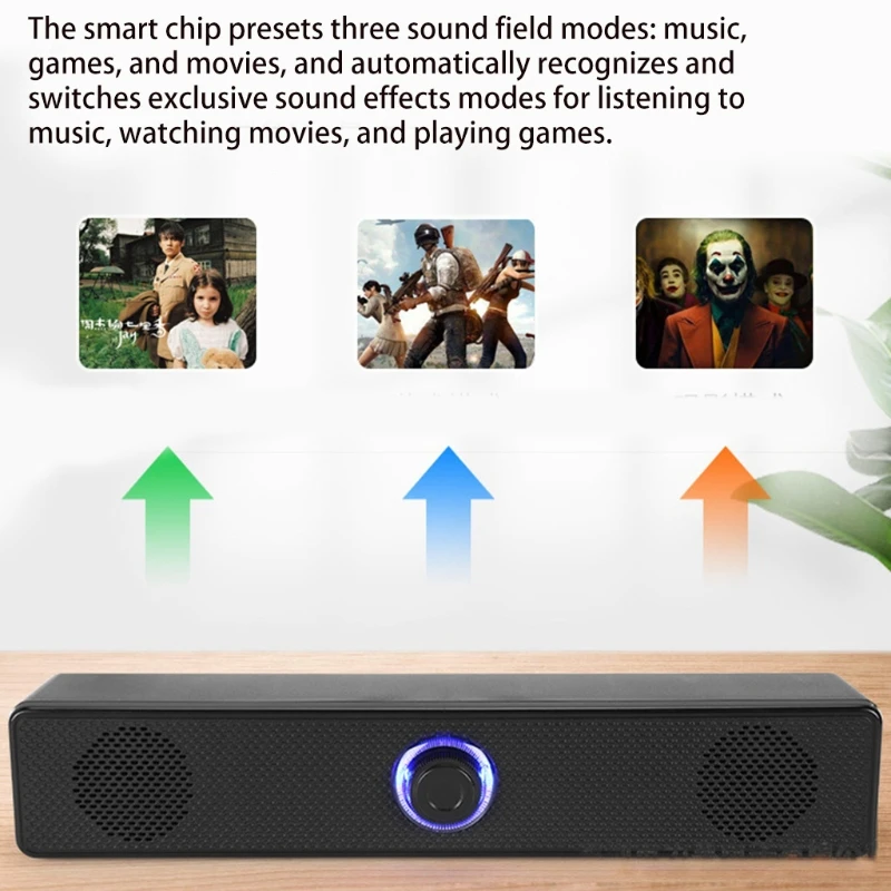 Bluetooth-compatible/Wired Speaker Sound Bar USB Powered Home Theater Speakers Music Soundtrack Booming Bass Speak D7WC | Электроника