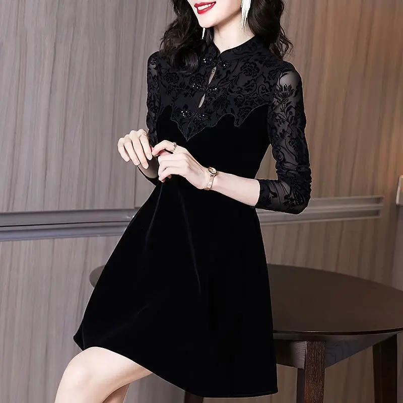 

Женское платье в западном стиле, Элегантное маленькое черное платье, весна 2023