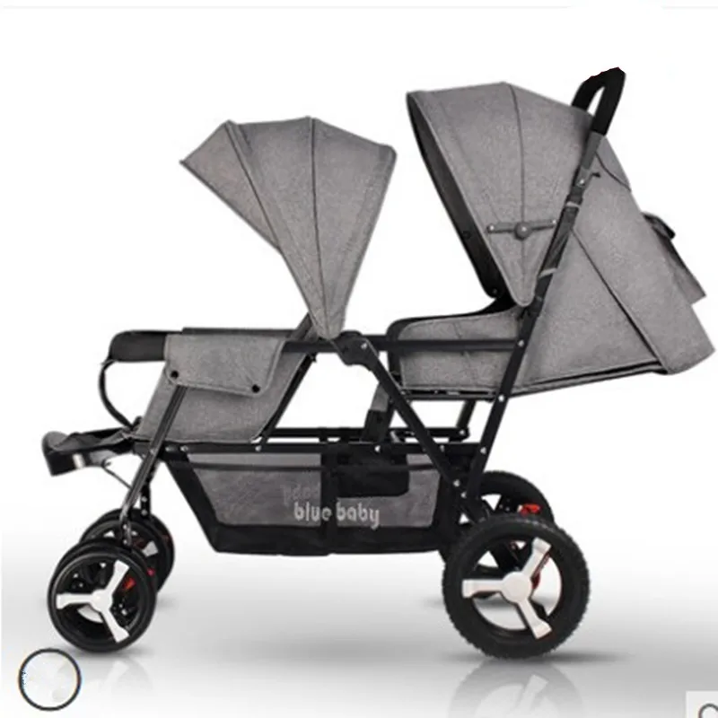 Twin baby stroller can sit, recline and lightly fold the second child artifact newborn double stroller enlarge