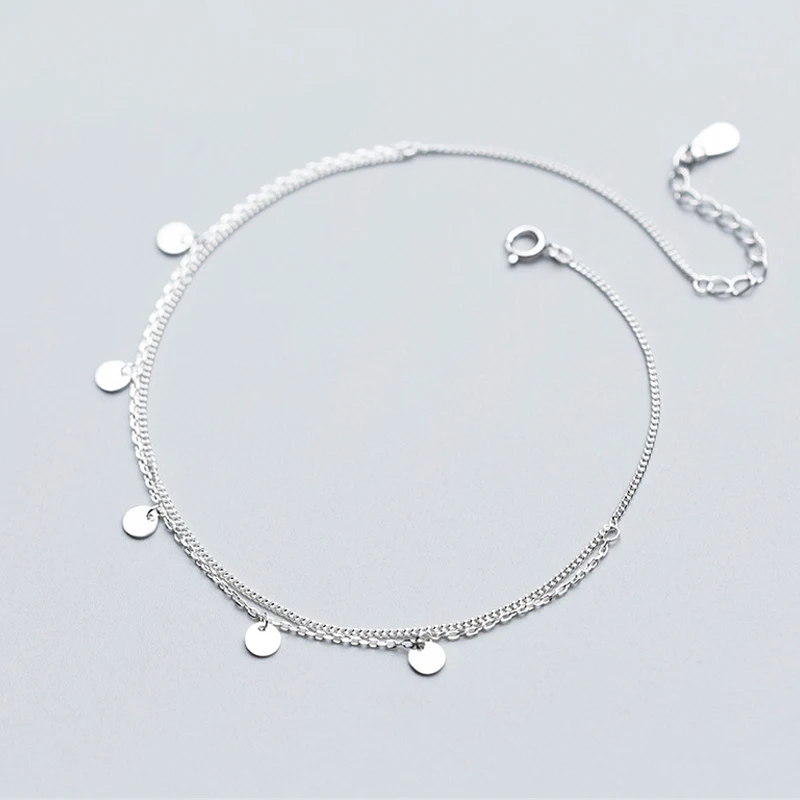 925 серебряный ножной браслет Мода для женщин Шарм цепочка на лодыжку простой