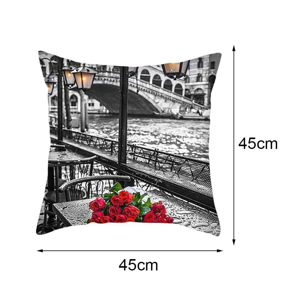 

Oil Painting Tree Forest Sunrise Landscape Cushion Decoration Manor Beach Pillowcase Cover Armchair Home W2N3