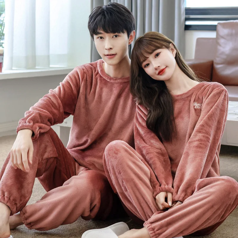 2022 Autumn Winter Warm Flannel Women Pyjamas Sets Thick Coral Velvet Long Sleeve  Sleepwear Thin Flannel Pajamas Set