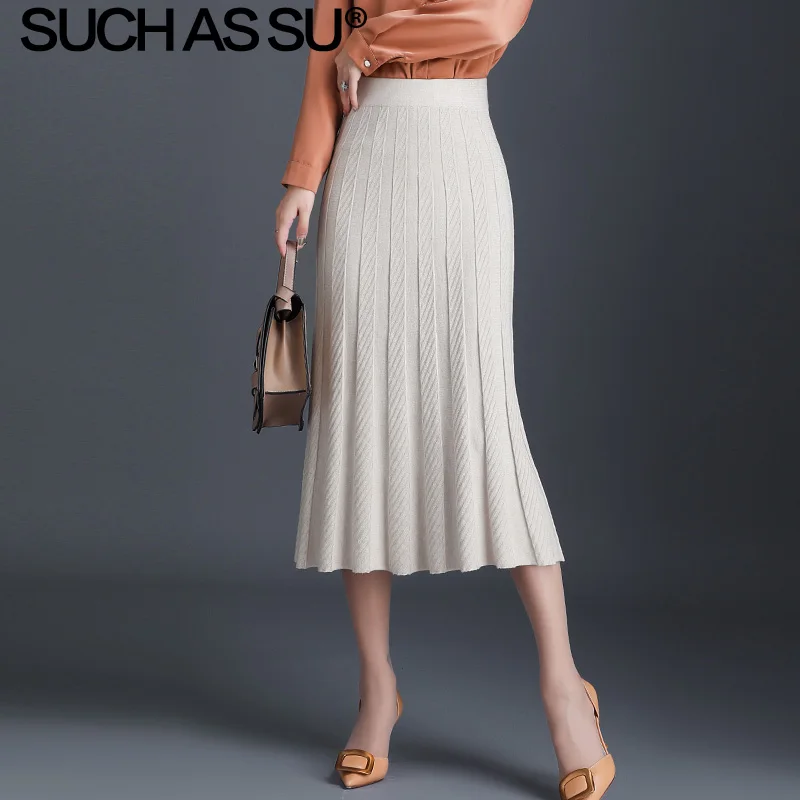 Новинка 2019 женские вязаные юбки Осень зима черный серый абрикосовый цвета