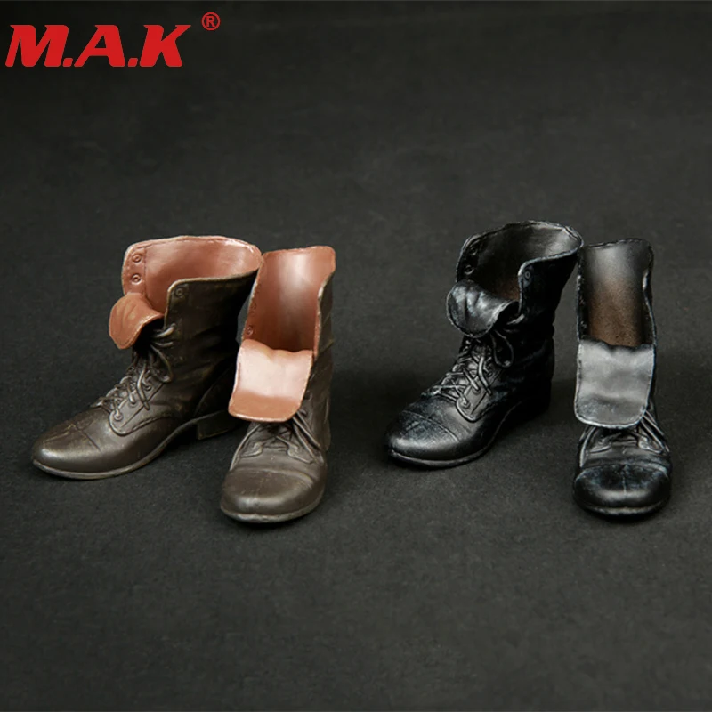1:6 scale black/brown ankle boots short man or girl boots sh