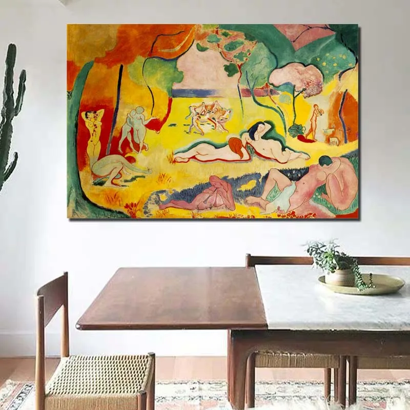 

Joy Of Living Matisse Canvas Painting Print Living Room Home Decoration Modern Wall Art Oil Painting Posters Pictures Framework