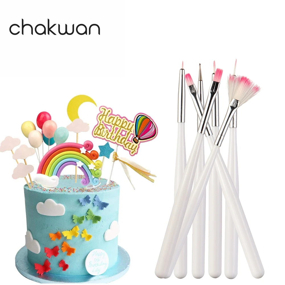 7 шт./компл. кисточка для украшения торта из шелка в форме цветка портативные