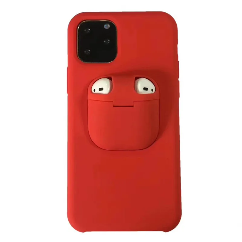 Новый чехол 2 в 1 Airpods для iPhone 11Pro Max XR XS 7Plus 8Plus 6S 6Plus силиконовый защитный 11 |
