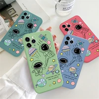 phone case for samsung m31 m51 m11 m30s m62 m60s m21 m12 astronaut edge pattern liquid silicone camera shockproof protect cover