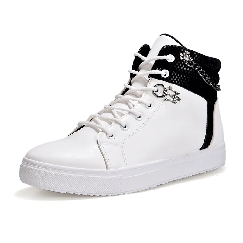 

2021 Autumn New Men's Shoes Fashion Chain Canvas Shoes High-top Casual Shoes Men's Trendy Shoes