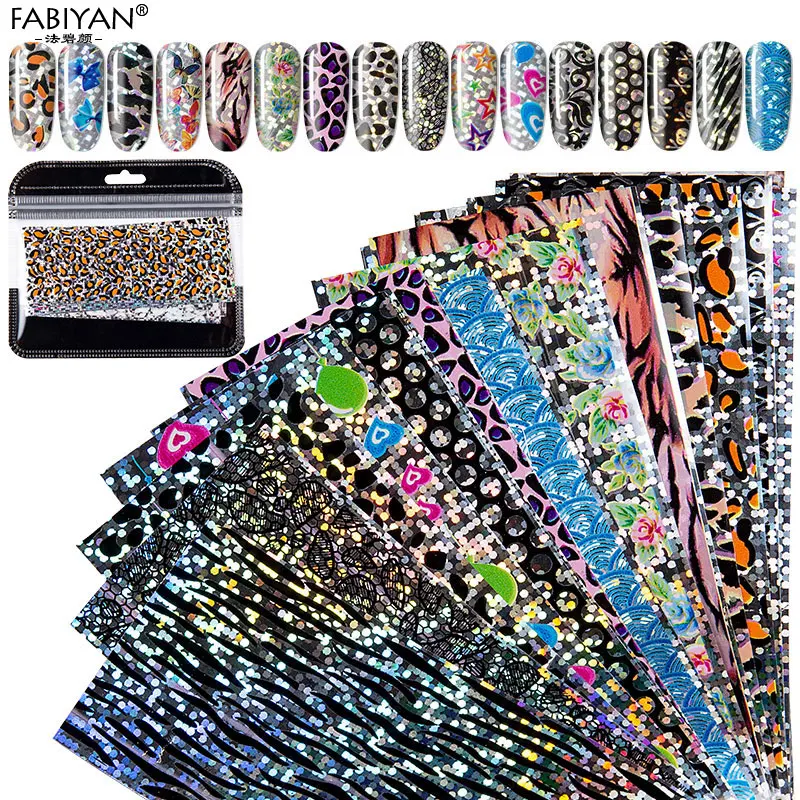 Набор клейких оберток 4*20 см фольга для ногтевого дизайна переводная бумага