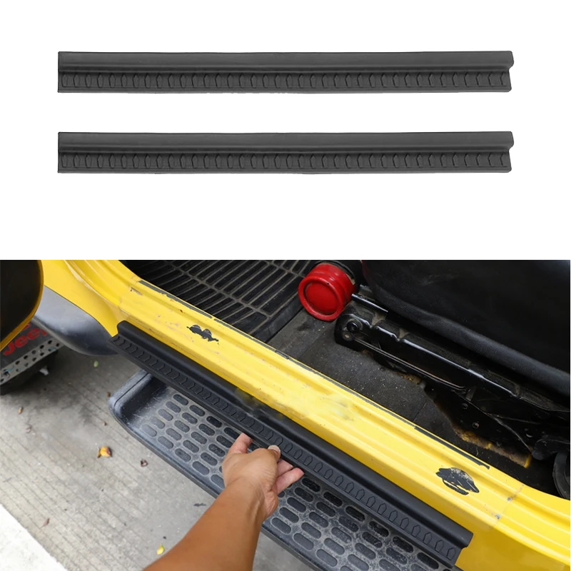 

Car Door Sill Protector Plate Entry Guard Trim Stickers Rubber Styling Mouldings for Jeep Wrangler TJ 1997-2006