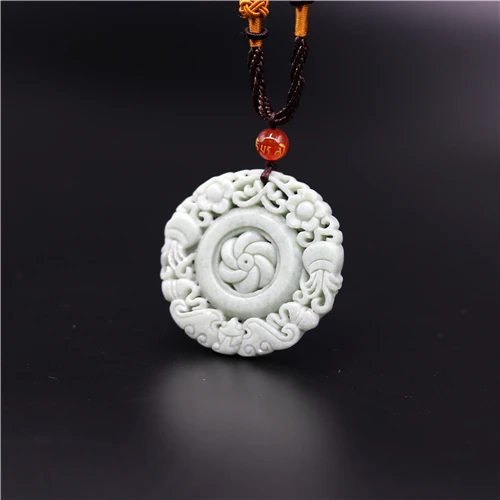 Китайский нефритовый цветок Летучая мышь ожерелье с подвеской очаровательное