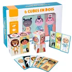 Детская игрушка, 6 шт., деревянные дошкольные 3D Кубики-головоломки, Обучающие деревянные игрушки Монтессори для детей, подарки