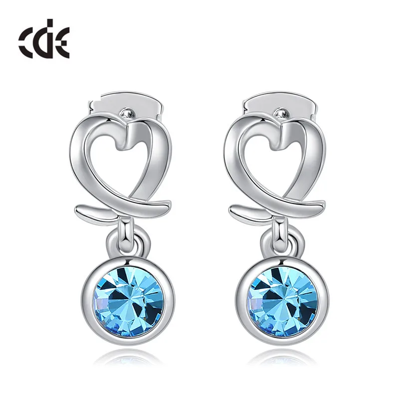 CDE круглые серьги капли с кристаллами Повседневная бижутерия новые модные в