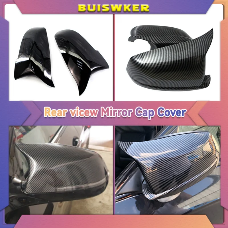 

1Pair Car Mirror Covers Side Rearview Auto Mirror Cover Cap For BMW 5 6 7 Series F10 F18 F11 F06 F07 F12 F13 F01 2014 2015 2016