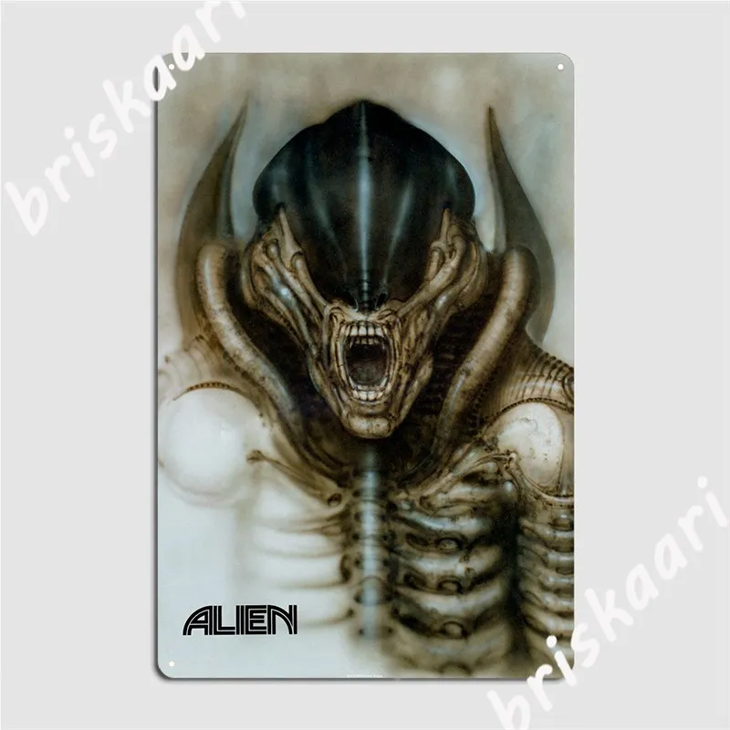 

Плакат с инопланетянином криком, металлический плакат с табличкой для творчества, клувечерние, гостиной, жестяной плакат с знаком